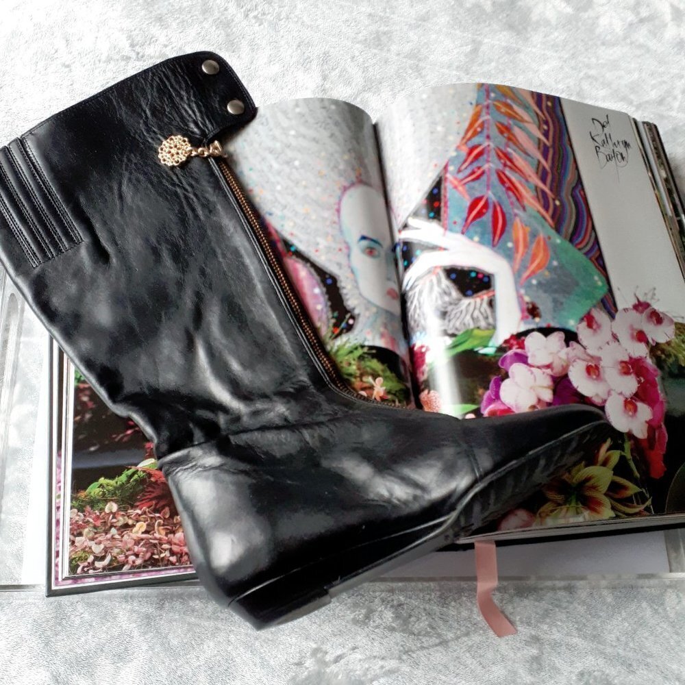 Migliorini black Italian leather riding long boot